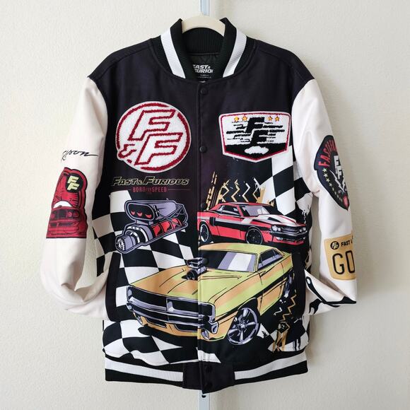 NWT REASON x FAST & FURIOUS Collaboration Varsity Button Down Jacket Sz L - Picture 2 of 16